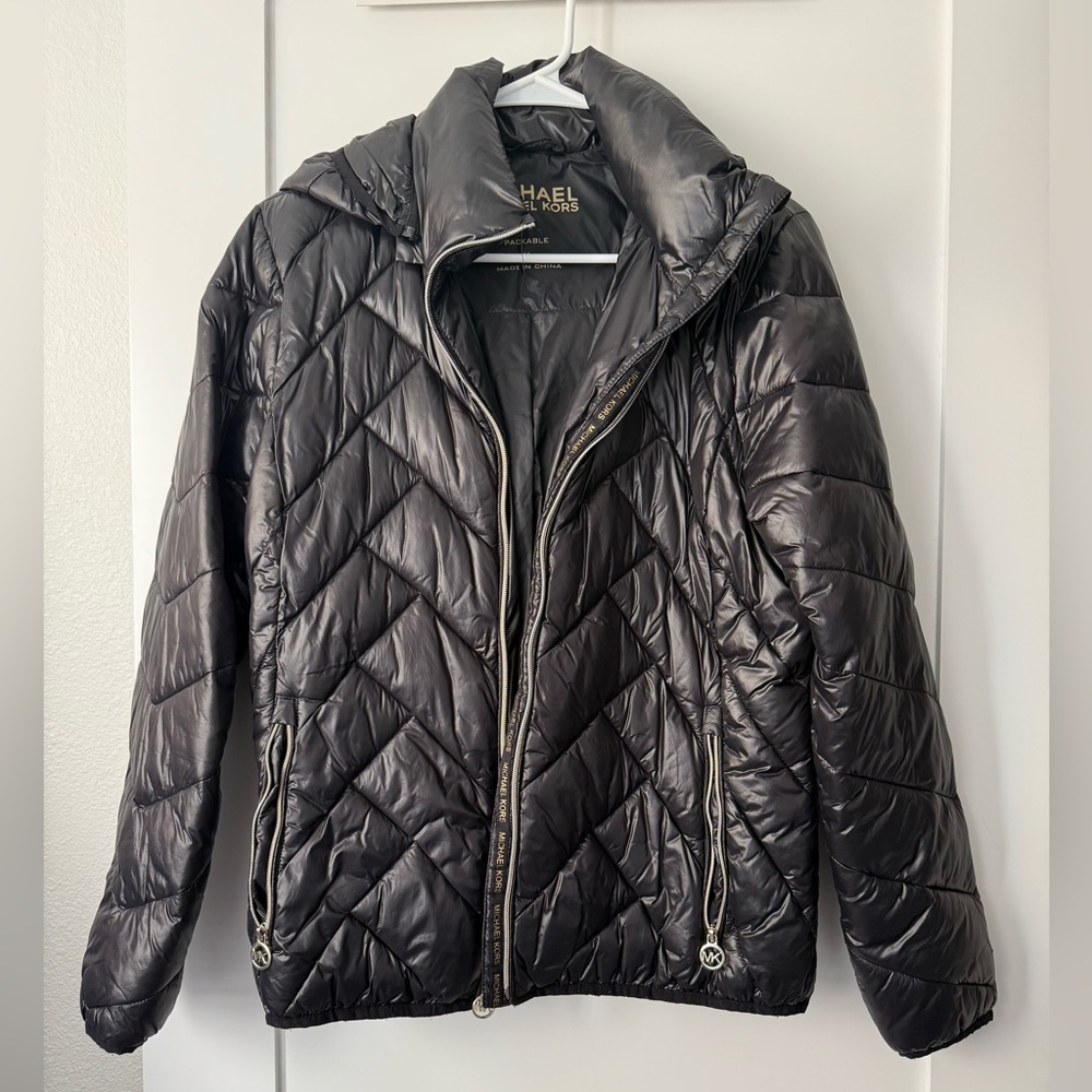 Michael Kors packable quilted puffer jacket